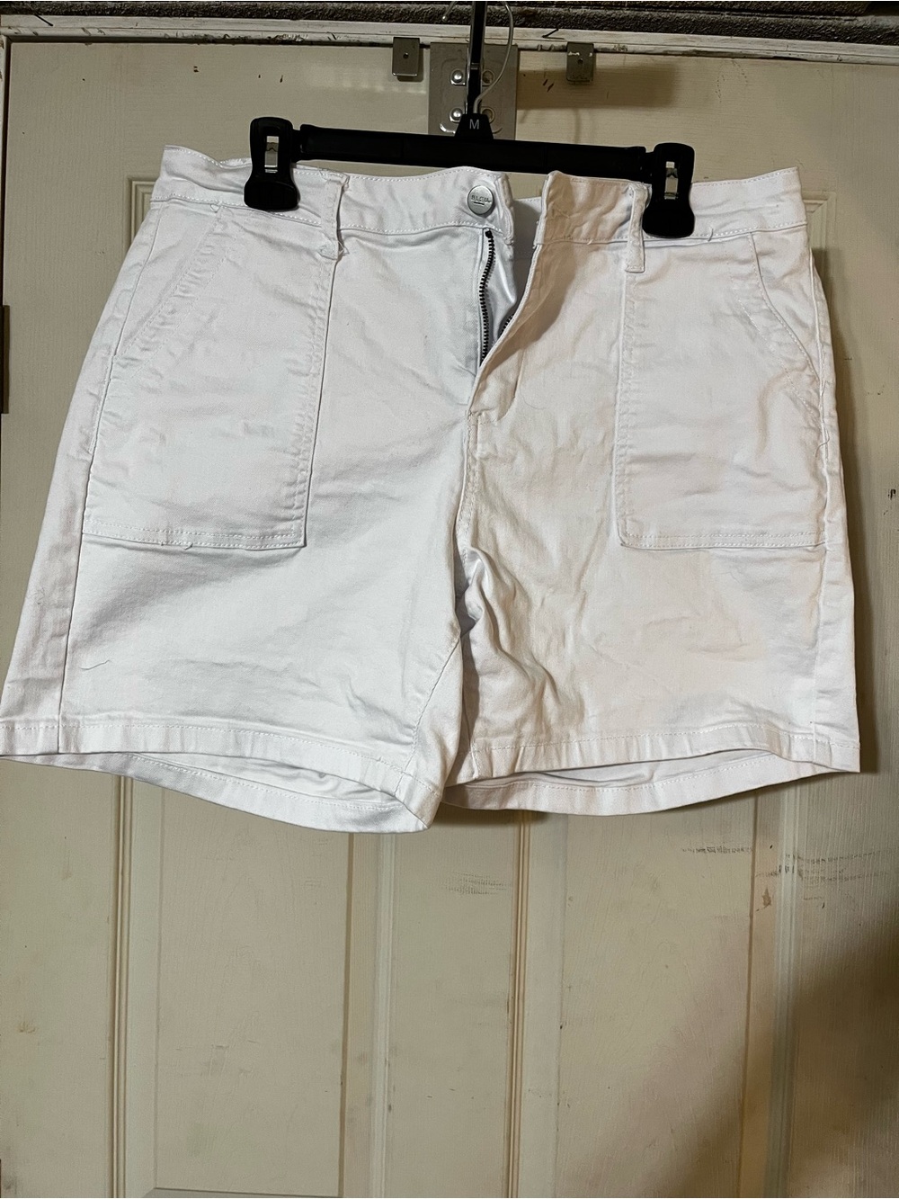 Women’s White Denim Utility Shorts